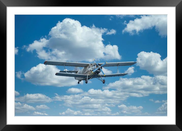 Double-winged airplane flies on a Air Show Framed Mounted Print by Arpad Radoczy