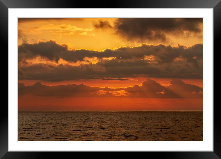 Beautiful sunset light over the mediterranean ocea Framed Mounted Print by Arpad Radoczy