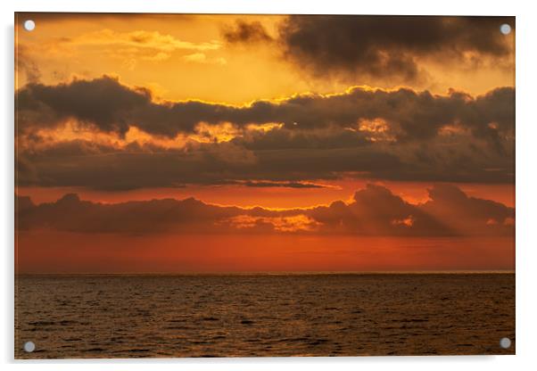 Beautiful sunset light over the mediterranean ocea Acrylic by Arpad Radoczy