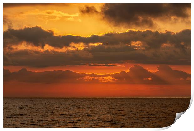 Beautiful sunset light over the mediterranean ocea Print by Arpad Radoczy