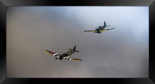 WW2 Planes in Dogfight Framed Print by Pete Evans