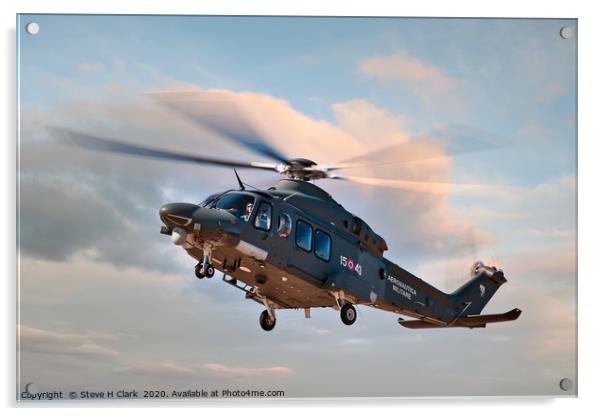 Aeronautica Militare AW139M  Acrylic by Steve H Clark