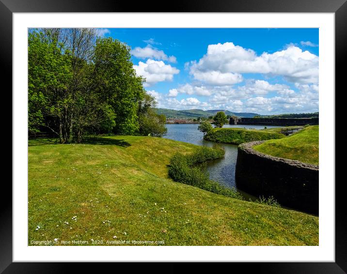 Caerphilly Castle Moat Framed Mounted Print by Jane Metters