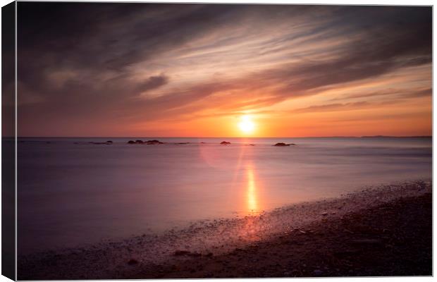 Sker Beach sunset Canvas Print by Leighton Collins