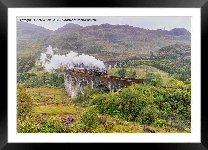 Glenfinnan Jacobite train Framed Mounted Print by Marcia Reay