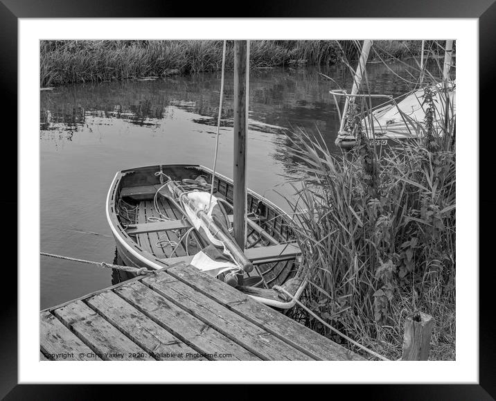Wooden sailing boat bw Framed Mounted Print by Chris Yaxley