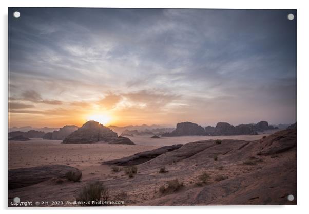 Desert Sunset Acrylic by P H