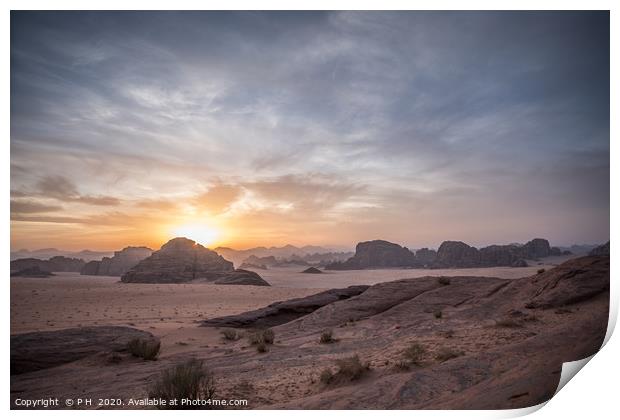 Desert Sunset Print by P H