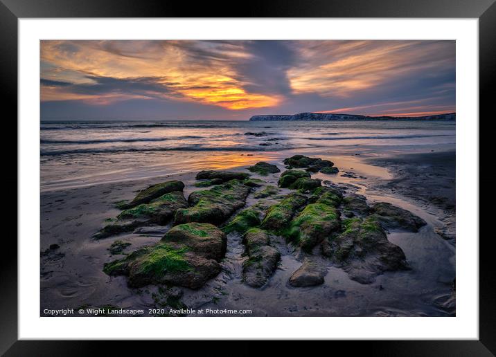 Compton Beach Sunset Framed Mounted Print by Wight Landscapes
