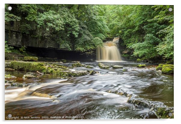 West Burton Waterfall Yorkshire Dales Acrylic by Nick Jenkins