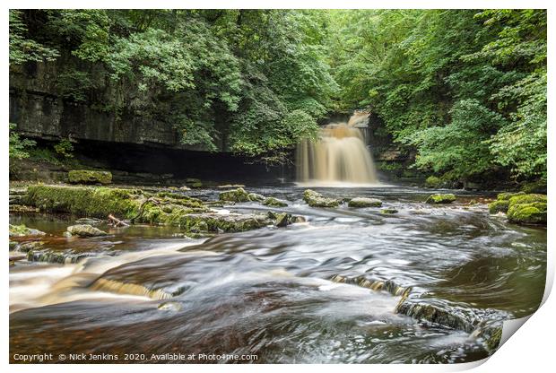West Burton Waterfall Yorkshire Dales Print by Nick Jenkins