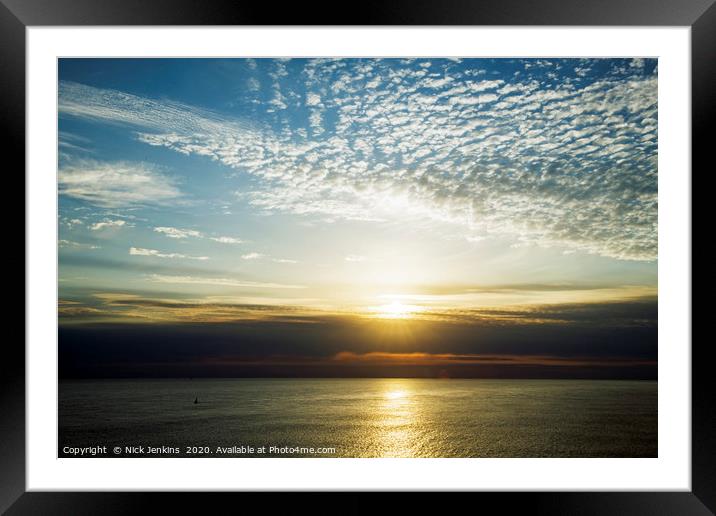 Sea and Sunset Nash Point South Wales Framed Mounted Print by Nick Jenkins