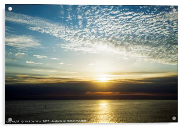 Sea and Sunset Nash Point South Wales Acrylic by Nick Jenkins