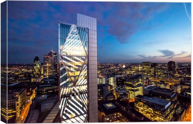 Broadgate Tower London St Mary Axe London Central Canvas Print by jamie stevens Helicammedia
