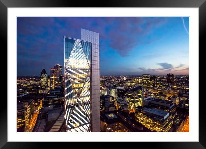 Broadgate Tower London St Mary Axe London Central Framed Mounted Print by jamie stevens Helicammedia