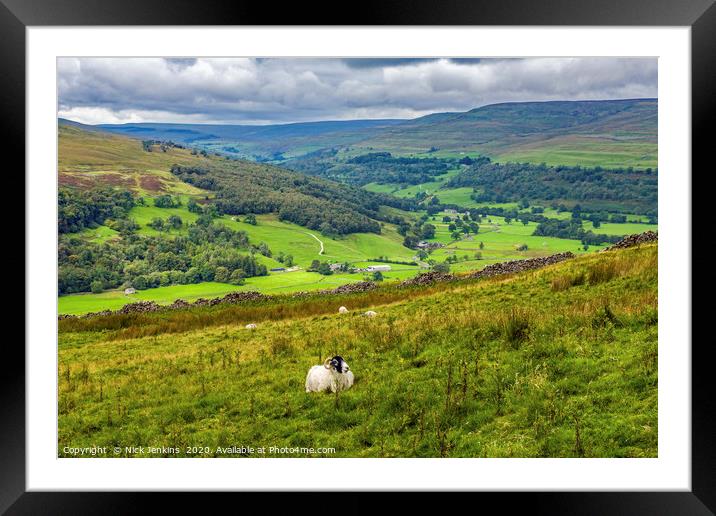 Looking towards Upper Wharfedale from Buckden Pike Framed Mounted Print by Nick Jenkins