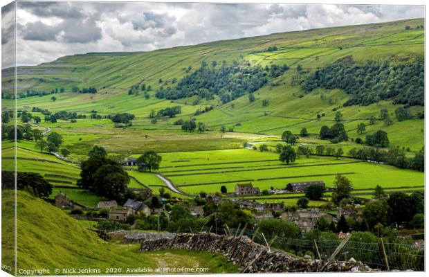 Looking down Upper Wharfedale Yorkshire Dales Canvas Print by Nick Jenkins