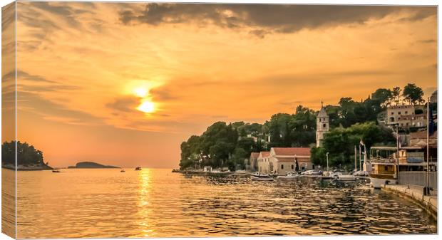 A cracking Cavtat evening sunset Canvas Print by Naylor's Photography