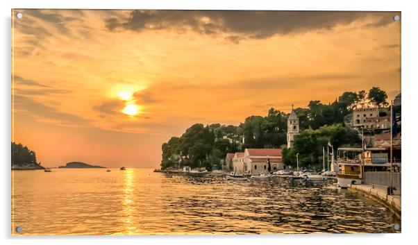 A cracking Cavtat evening sunset Acrylic by Naylor's Photography