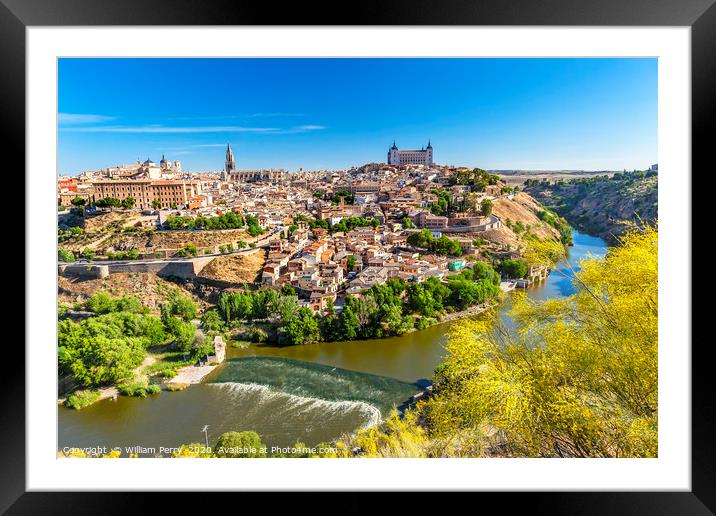 Alcazar Fortress Churches Medieval City Tagus Rive Framed Mounted Print by William Perry