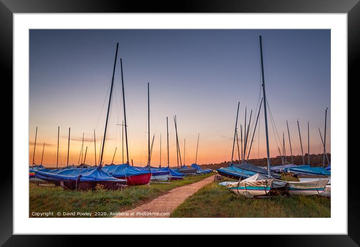 Blakeney boats at dawn  Framed Mounted Print by David Powley