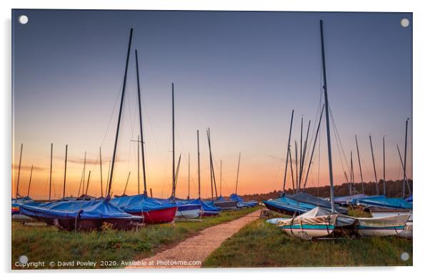 Blakeney boats at dawn  Acrylic by David Powley