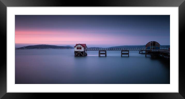 Mumbles pier and lifeboat station in Swansea Framed Mounted Print by Leighton Collins