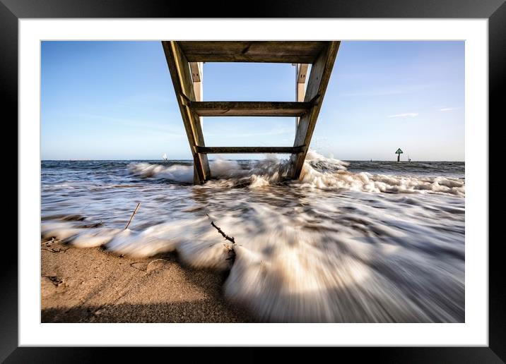 High tide on Wells beach #2 Framed Mounted Print by Gary Pearson