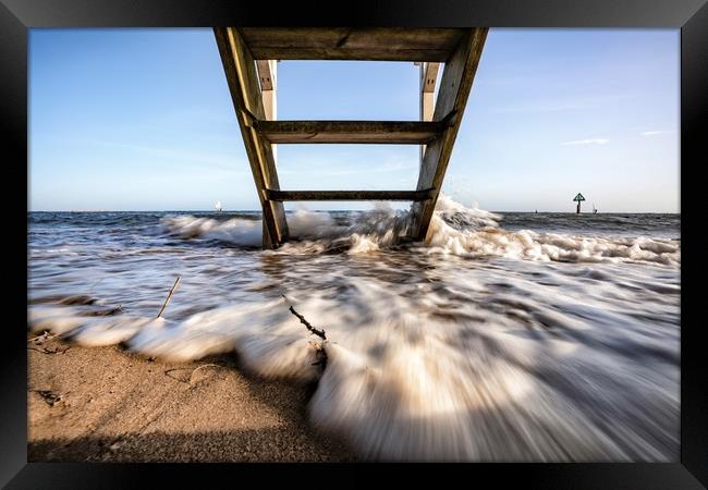 High tide on Wells beach #2 Framed Print by Gary Pearson