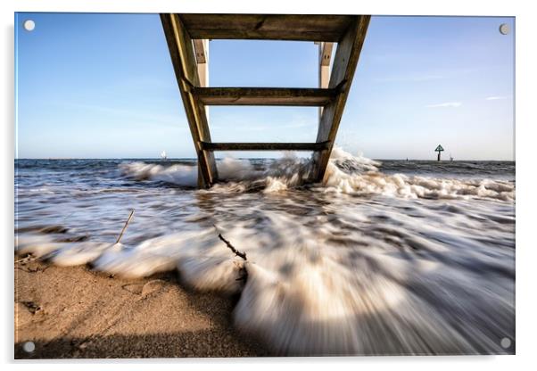 High tide on Wells beach #2 Acrylic by Gary Pearson