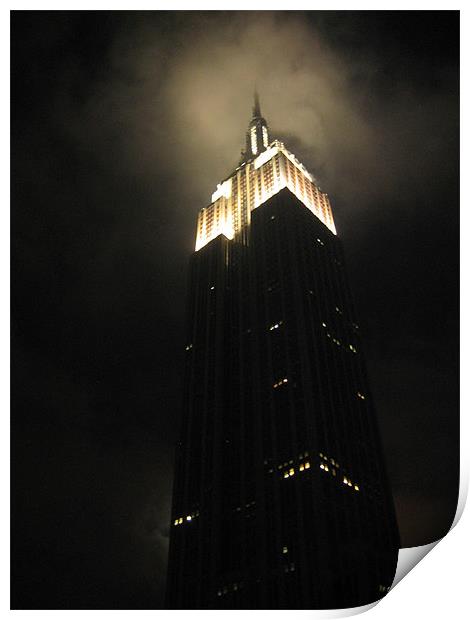 New York, Empire State Building at Night Print by Linsey Pluckrose