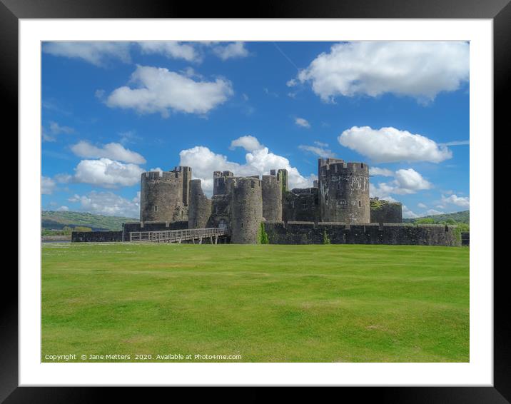 Castle in Caerphilly Framed Mounted Print by Jane Metters