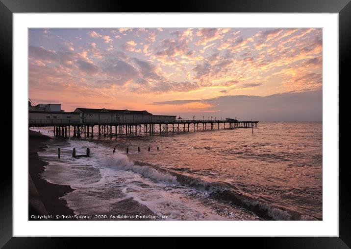 Sunrise at Teignmouth Pier in South Devon Framed Mounted Print by Rosie Spooner