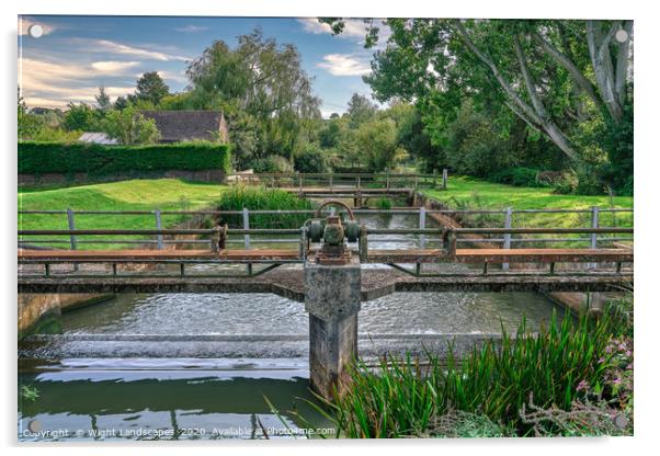 Alverstone Weir Acrylic by Wight Landscapes