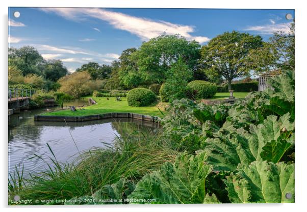 Riverside Garden Alverstone Isle Of Wight Acrylic by Wight Landscapes