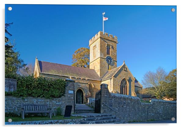 St John the Baptist Church, Symondsbury            Acrylic by Darren Galpin