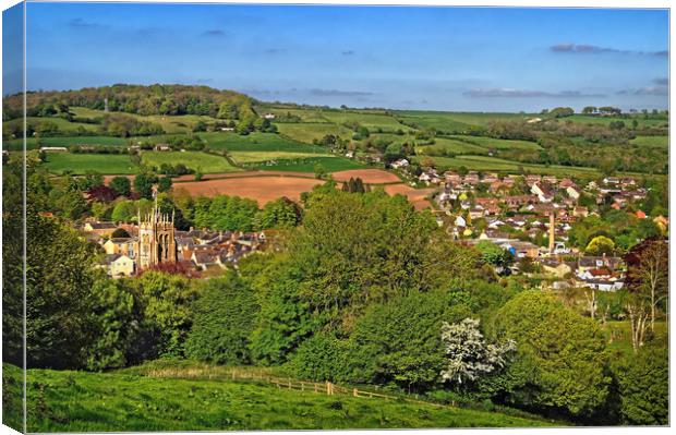 Beaminster Town View                       Canvas Print by Darren Galpin