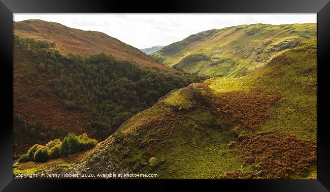 Hills in Wales near Elan Valley Framed Print by Jenny Hibbert