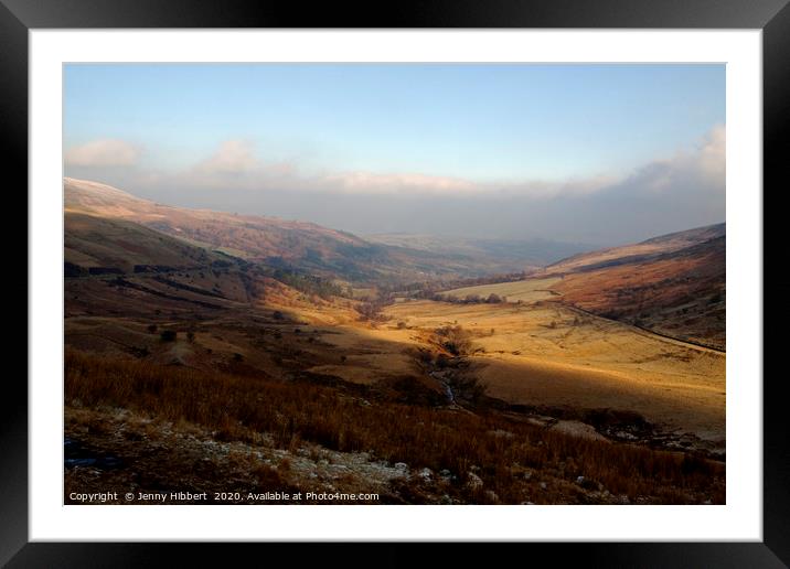 Looking across to Brecon on a winters day Framed Mounted Print by Jenny Hibbert