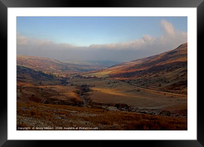 View across to Brecon on a winters day Wales Framed Mounted Print by Jenny Hibbert
