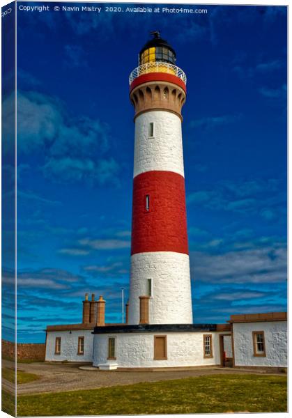 Buchanness Lighthouse, Bodam, Peterhead, Aberdeens Canvas Print by Navin Mistry