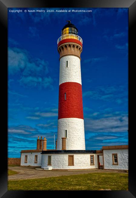 Buchanness Lighthouse, Bodam, Peterhead, Aberdeens Framed Print by Navin Mistry