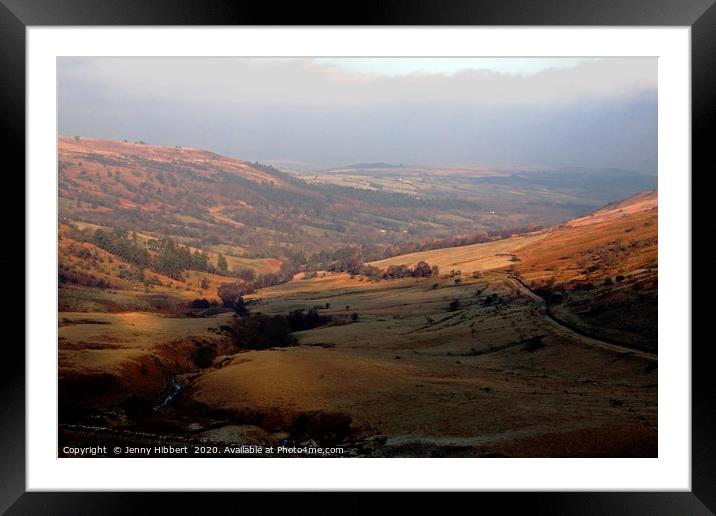 Winters view across to Brecon  Framed Mounted Print by Jenny Hibbert