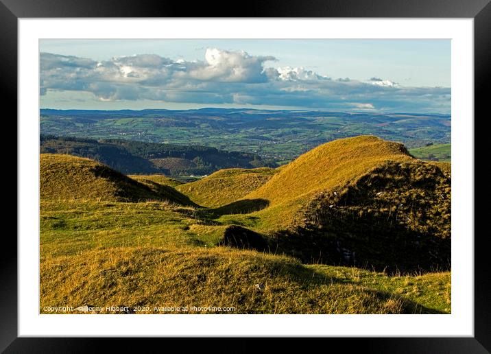Black mountain view across to Brynamman Wales Framed Mounted Print by Jenny Hibbert
