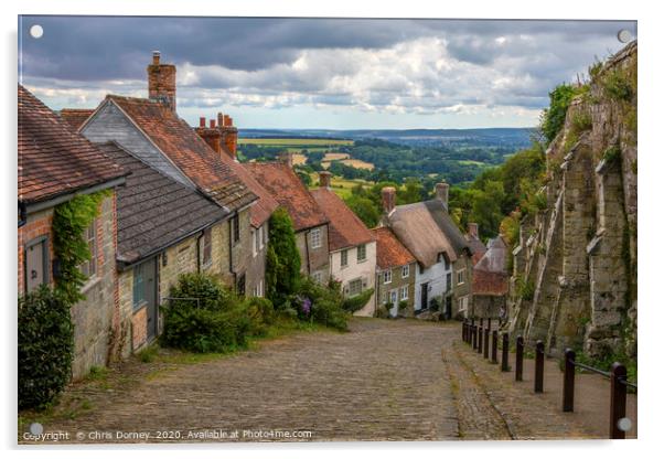 Gold Hill in Shaftesbury in Dorset, UK Acrylic by Chris Dorney