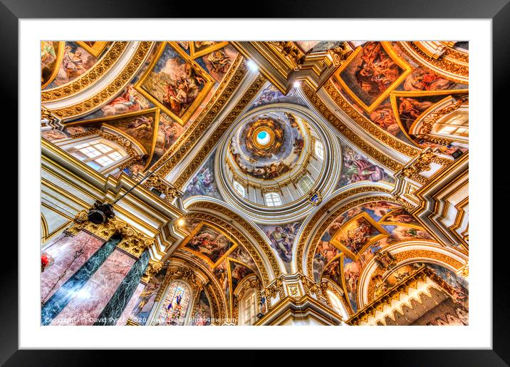 Mdina Cathedral Malta  Framed Mounted Print by David Pyatt
