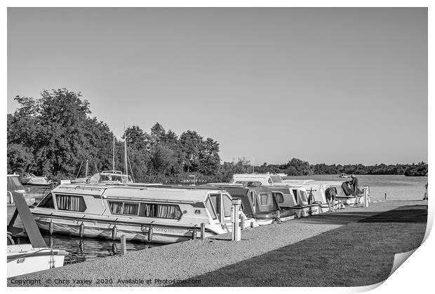 Boating on the Norfolk Broads Print by Chris Yaxley