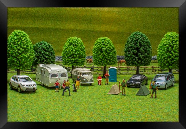 At The Campsite Framed Print by Steve Purnell