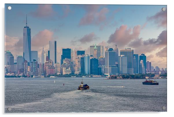 Industrial Ships Moving Toward New York City Acrylic by Darryl Brooks