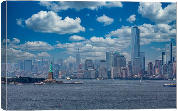 Lady Liberty and Freedom Tower Canvas Print by Darryl Brooks